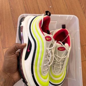 Nike Kids White and Neon Sneakers